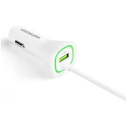 Modecom Ladegerät für Mobilgeräte Lightning, Auto Adapter, Weiss
