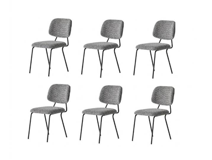 JVmoebel Esszimmerstuhl Stuhl-Set 6x Stuhl Grau Bequem Modern Stilvoll Weich Klassisch, Made in Europa