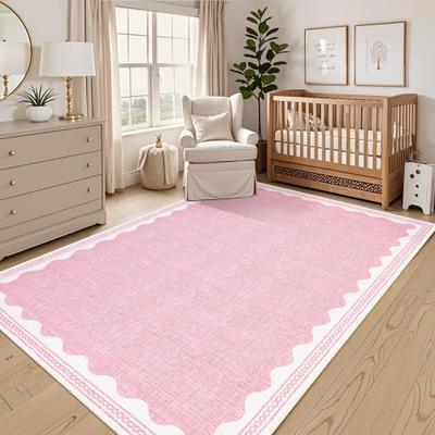 Garvee Scalloped Pattern Solid Area Rug