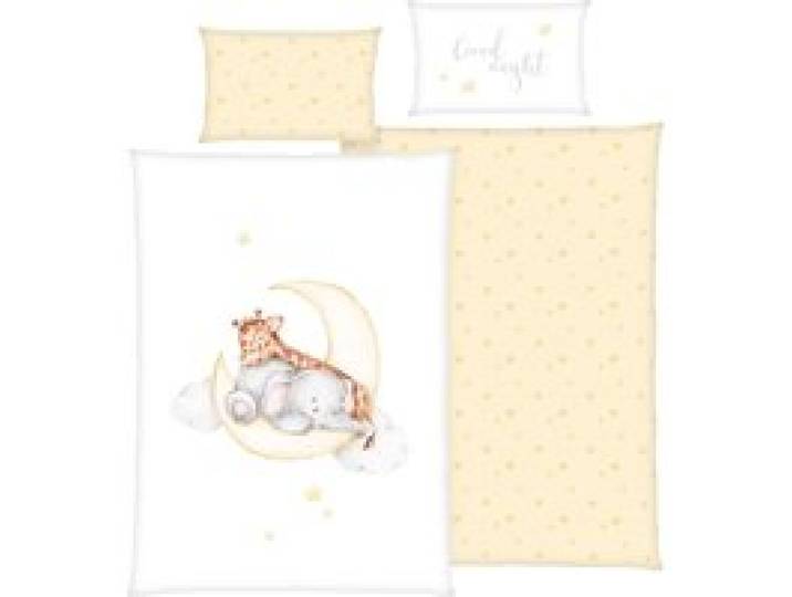 Flanell Wende-Bettwäsche Sleeping on the moon 40x60 / 100x135 cm