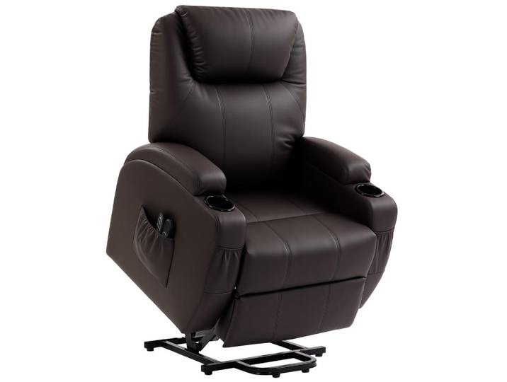 Homcom Relaxsessel Kunstleder Metall Bräune, Braun, Füllung: Schaumstoff,Schaumstoff, 83x107x95 cm, Wohnzimmer, Sessel, Relaxsessel