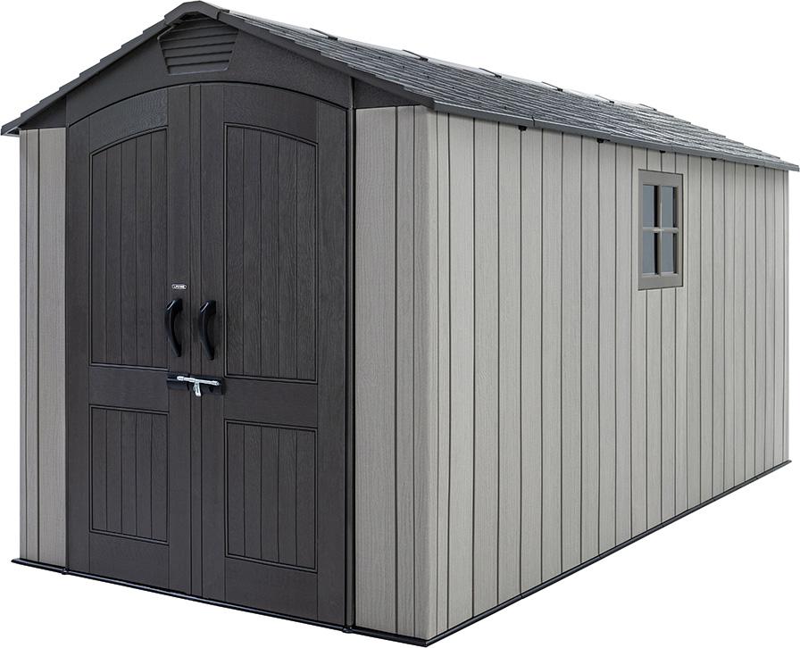 Lifetime Utah Kunststoff Gerätehaus mit Boden Grau 4x2 m