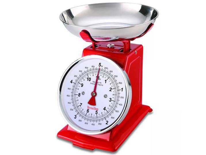 Terraillon - Küchenwaage Trad 500 Rot (1 Stk), One Size, Rot Bunt
