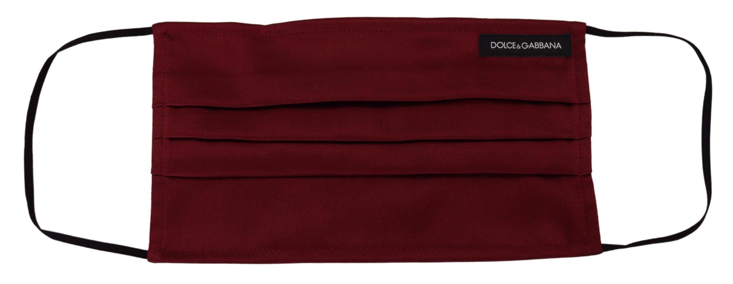Dolce & Gabbana Elegante Satijnen Geplooide Bordeaux Rode Vrouwenmasker