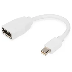 DIGITUS DisplayPort Adapterkabel, Typ mini DP - DP St/Bu, 0.15m, UHD 4K, DP 1.2 konform, we