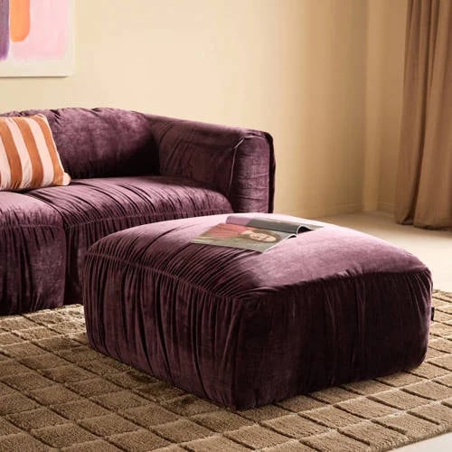 NOUS Living Kaia hocker met stoffen bekleding