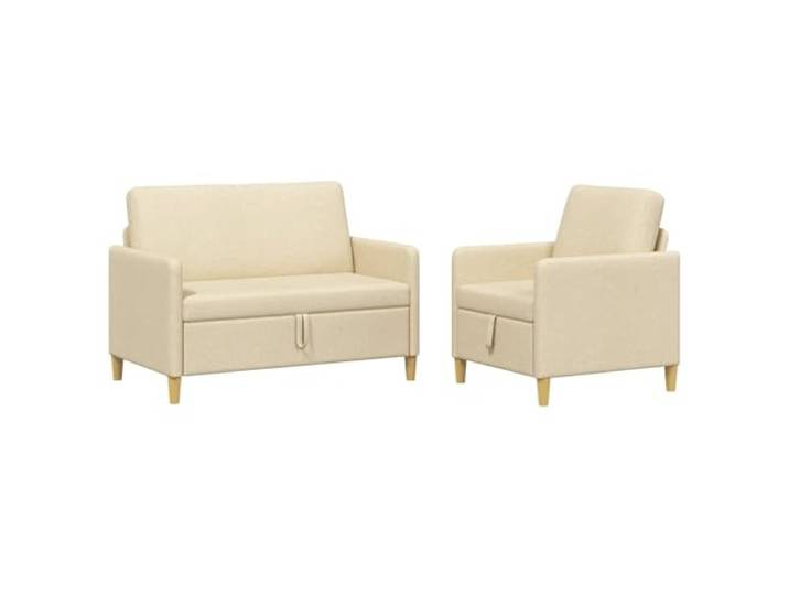 PUGYNBK Sofa mit Aufbewahrung, 2-teilig, cremefarben, Polyester Sitzerhöhung, Metallrahmen, abnehmbare Bezüge, vielseitig einsetzbar, neutraler Ton
