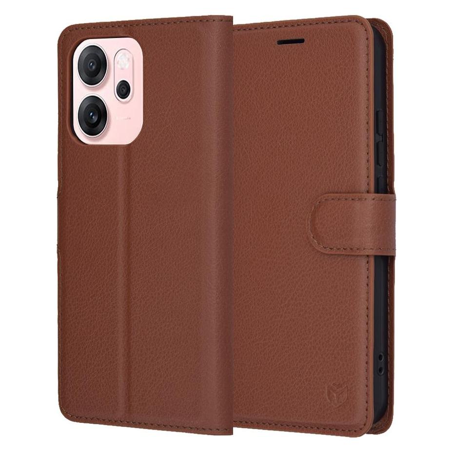 Techsuit - Leather Folio - Oppo Reno14 F - Brown (Oppo Reno14 F) (61774804)
