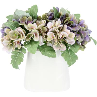 Kunstblume OTTO HOME "Hortensienbusch", lila (violett), B:30cm H:30cm, Keramik, Kunststoff, Polyester, Kunstpflanzen, In Keramikvase