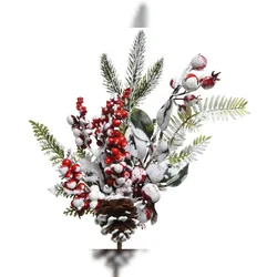 Christmas Decorations Künstliche Tannenzweige Tannenzapfen Beeren Schnee Spritzguss Dekozweige Blätter