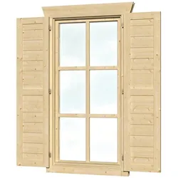 Skan Holz Fensterläden für Blockbohlenhäuser Einzelfenster