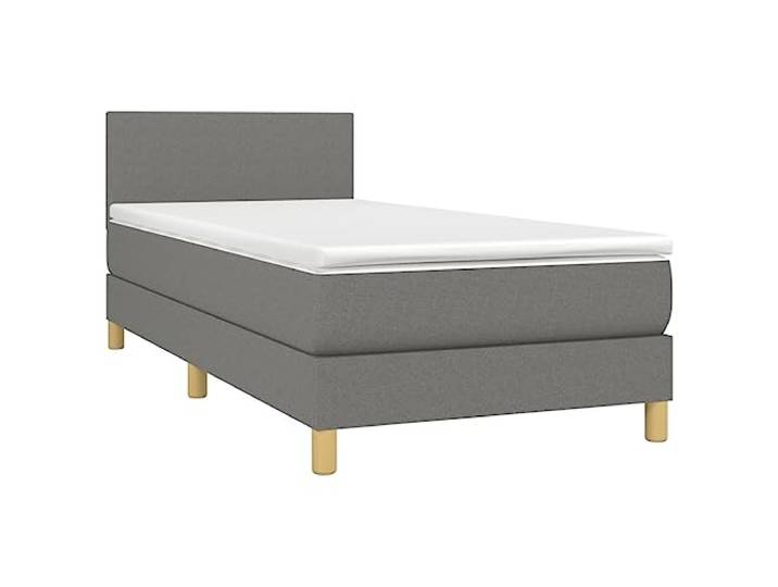 vidaXL Boxspringbett mit Matratze Dunkelgrau 100x200 cm Stoff