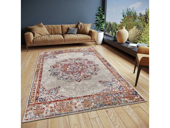 Orientteppich Maderno Beige/Beige 80 x 120cm Vorderseite Polypropylen Rückseite: Jute / Polypropylen
