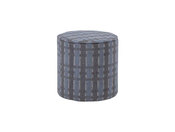 Pouf haut chenille gris et bleu Sarli