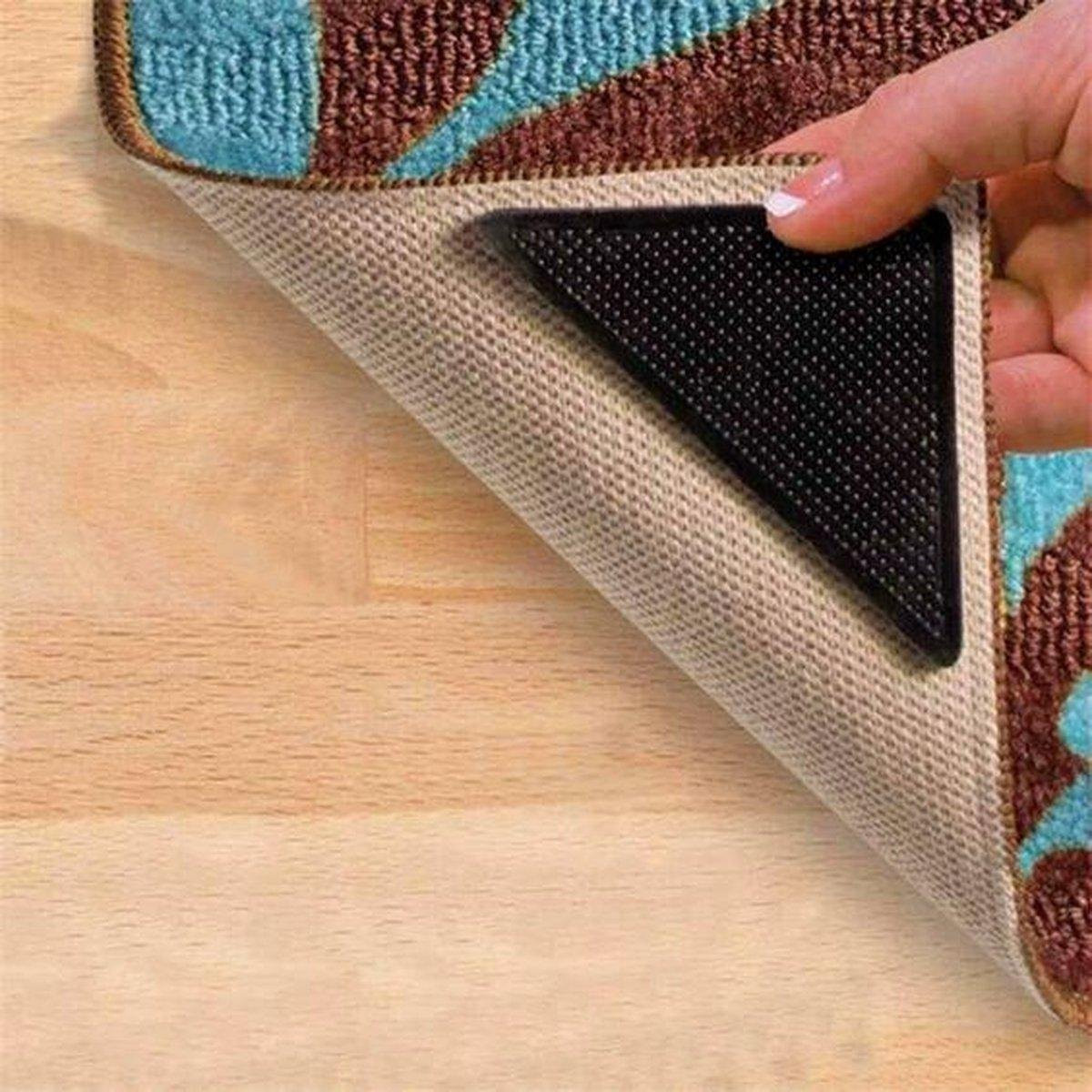 LOUZIR Anti-slip Sticker voor tapijt en douchemat, 4 stuks, herbruikbaar en verwijderbaar