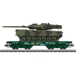 Märklin 48871 H0 Schwerlast-Flachwagen Rlmmps mit Leopard 2A6, DB AG, Ep. VI