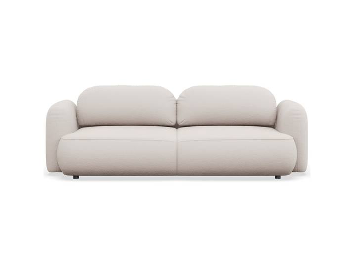 Dreisitziges ausklappbares Sofa Tvoya in hellbeigem Chenille