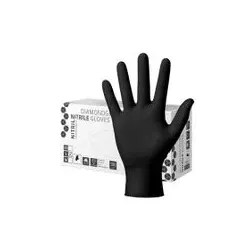 Diamantgrip Nitril-Handschuhe Schwarz  | 100 Stück M