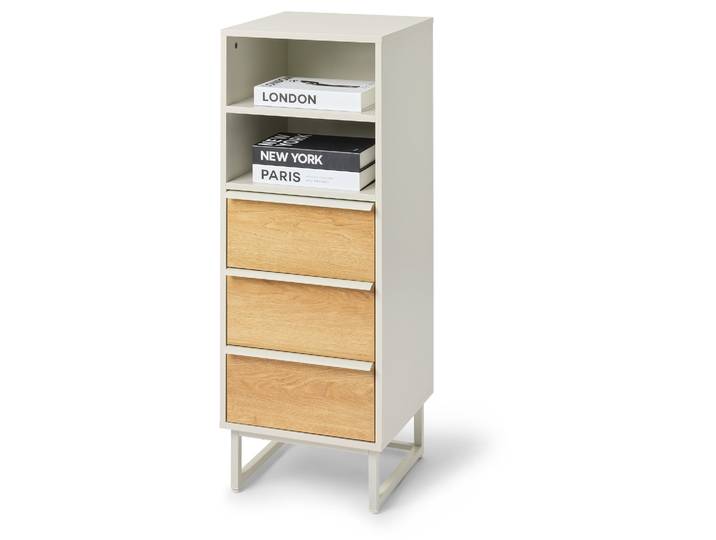 Tchibo - Schubladenturm »Leeg« mit 3 Schubladen und 2 Fächern - 40x40x107,5cm - hellgrau -