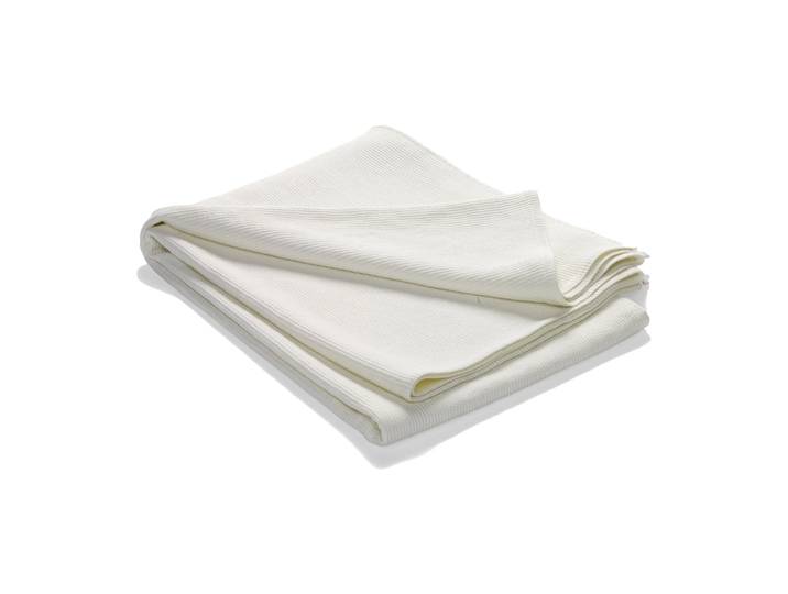 Etol Design Couvre-lit en coton délavé Stripe 180x260 Blanc cassé
