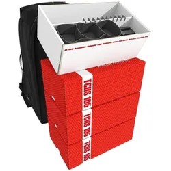 Feldherr Rucksack mit 4 Lagerboxen für Marvel Champions Karten (Karton, Kunststoff, Schaumstoff)
