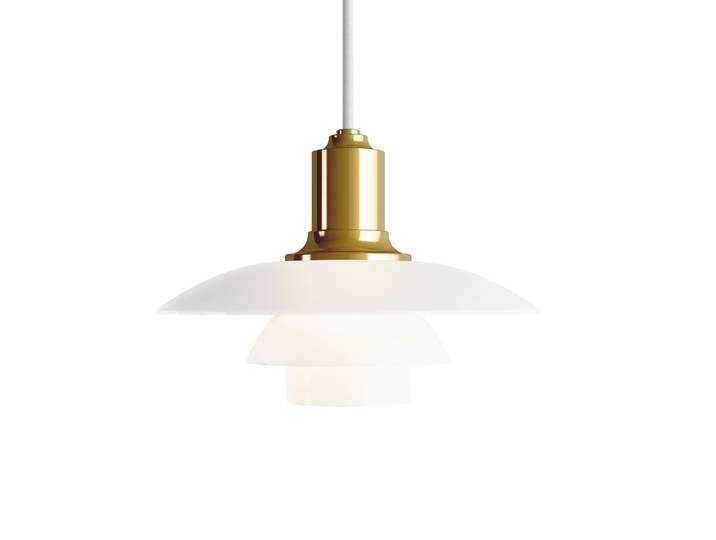 PH 2/1 Pendelleuchte Messing - Louis Poulsen - Wohnzimmer - Design - Glas - Einflammig