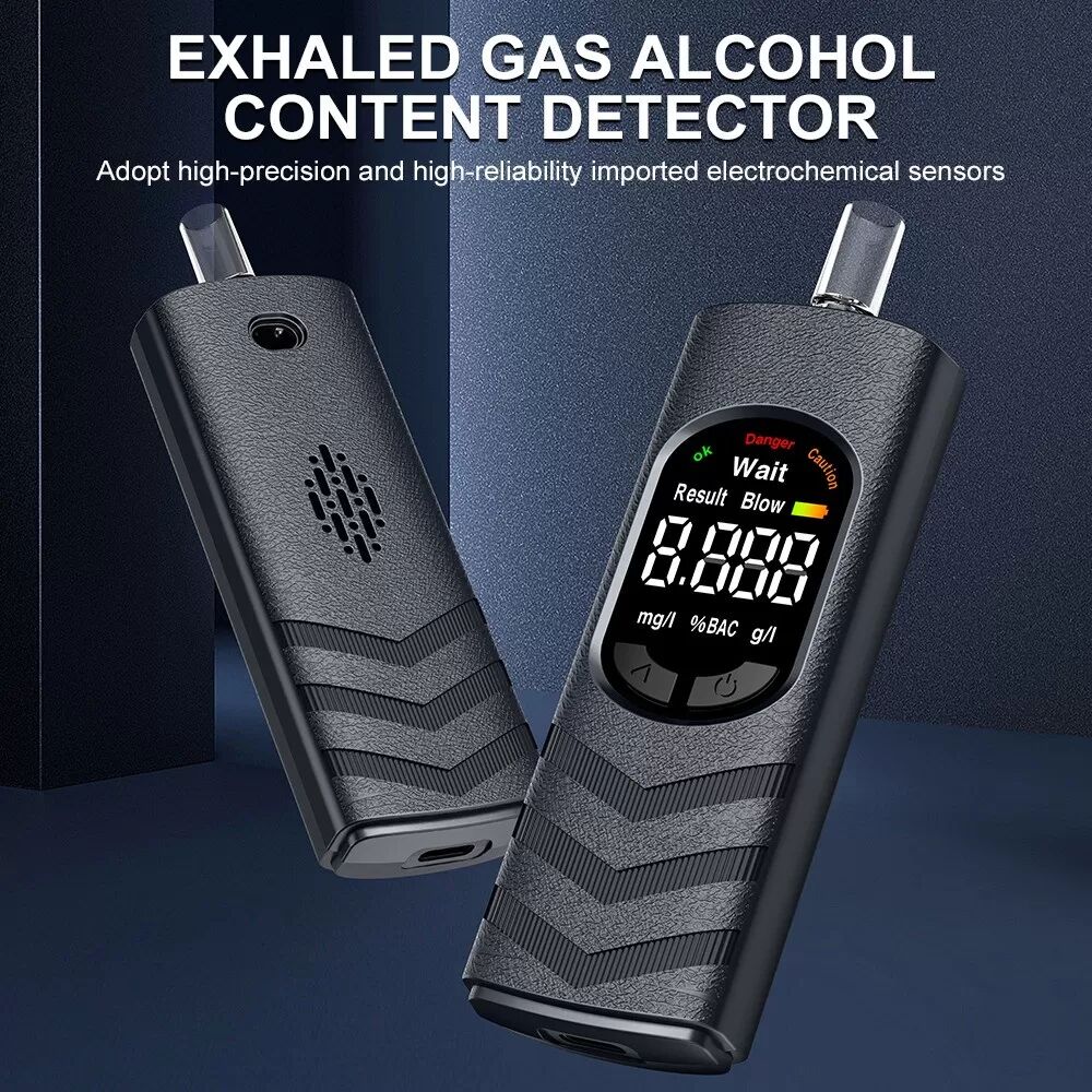 INF Tragbarer Alkoholtester - Digitaler Alkoholtester mit LCD-Display
