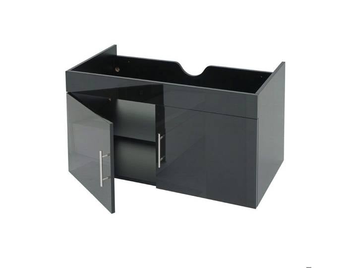 Meuble sous-lavabo MCW-D16 brillant 90cm gris