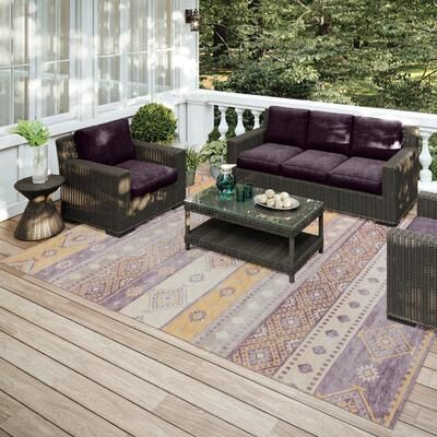 Addison Rugs Addison Indoor/ Outdoor Yuma Southwest Boho Washable Rug