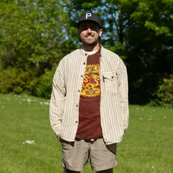 Nomad Sari Grandad Shirt - Brown Beige - Medium