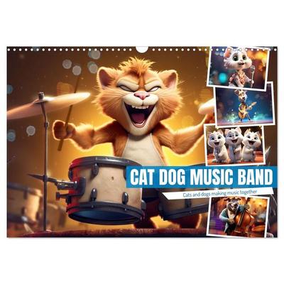 Cat dog music band (Wall Calendar 2026 DIN A3 landscape), CALVENDO 12 Month Wall Calendar
