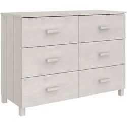 vidaXL Sideboard HAMAR Weiß 113x40x80 cm Massivholz Kiefer