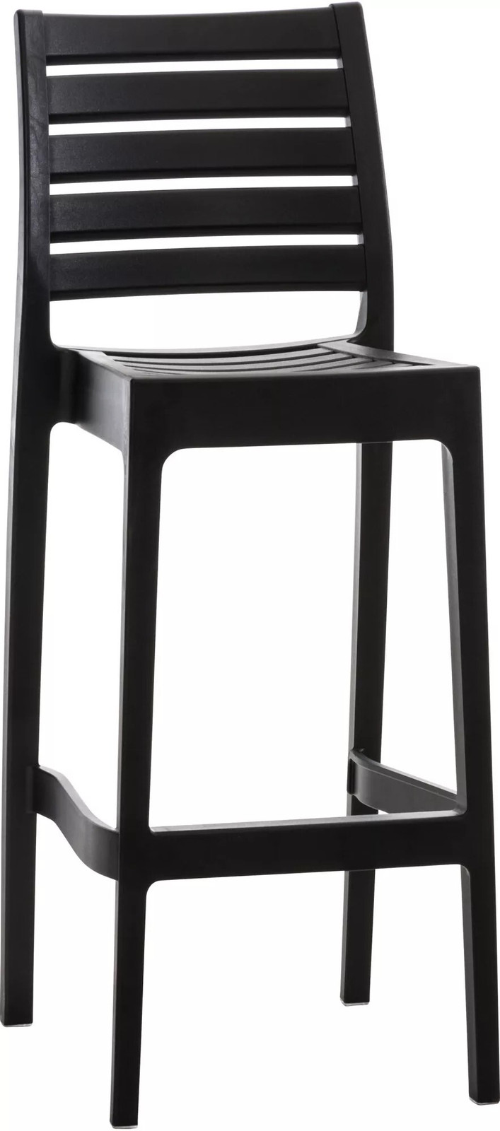 AndOutdoor Match barkruk Zwart met rugleuning en voetsteun