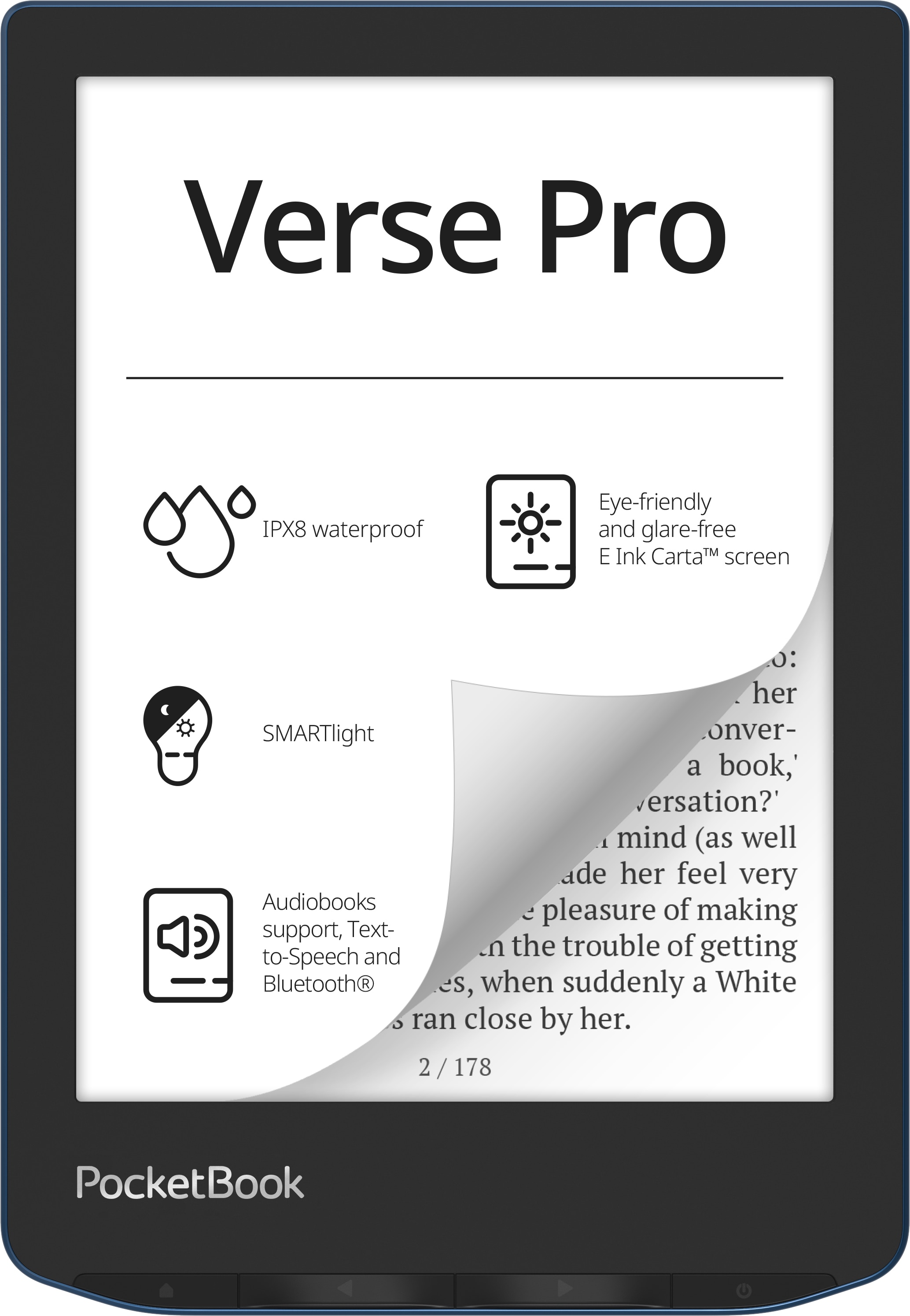 Pocketbook Readers GmbH PocketBook Verse Pro eReader azure mit 300 DPI 16 GB PB634-A-WW-B