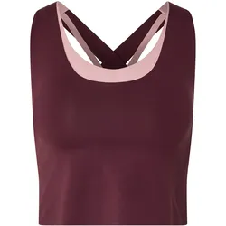Tchibo - Yogatop mit integriertem BH »bonded« - Damen - Gr. M - weinrot