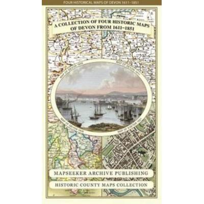 Devon 1611 - 1836 - Fold Up Map that features a collection of Four Historic Maps, John Speed's County Map 1611, Johan Blaeu's County Map of 1648,