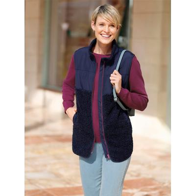 Fleeceweste CLASSIC BASICS, Damen, Gr. 44, blau (marine), 100% Polyester, Einsatz:100% Polyester, unifarben, Westen Fleeceweste