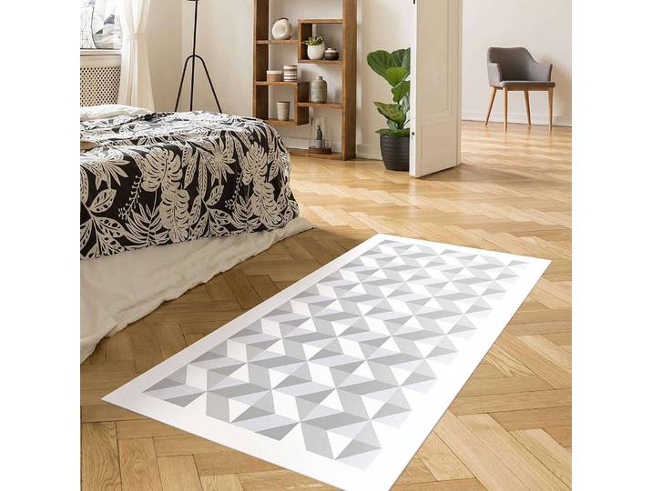 Vinylteppich Geometrischer 3D Effekt 100 x 200cm Grau