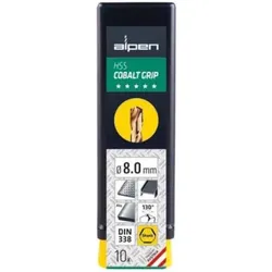 Alpen, Bohrereinsatz, Cobalt-Bohrer für HSS-Co 12,0 mm Metall mit poliertem 3-Flächen-ALPEN-Halter (0065601200100)