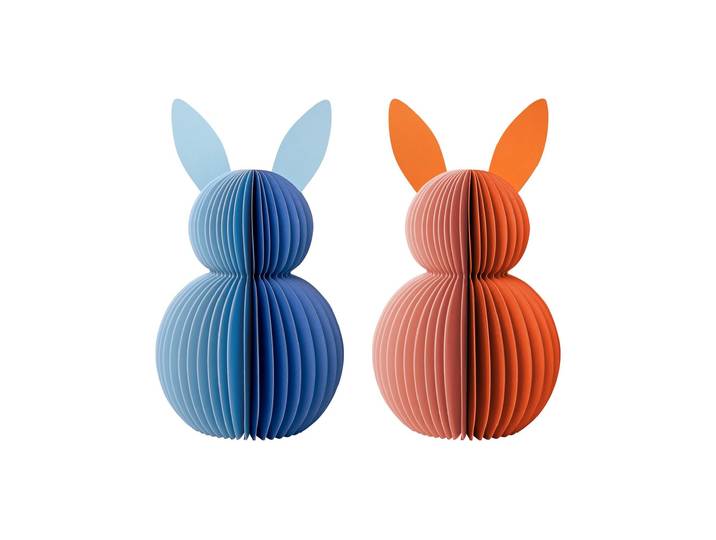 Osterhase REMEMBER Remember Aufsteller Tulip 2 Stück , blau orange, B:17cm H:30cm, Dekofiguren, Osterhase