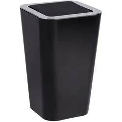 WENKO Schwingdeckeleimer Candy Kunststoff Schwarz