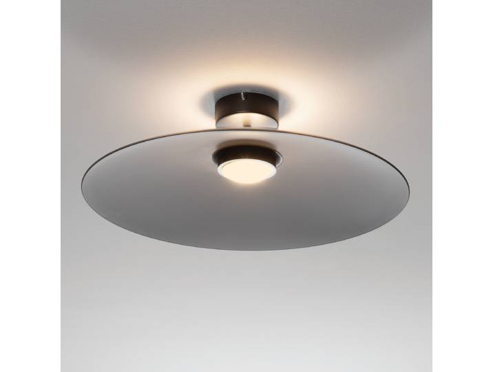Plafonnier Polifemo Ø 60cm Gris/Gris aluminium / verre fumé LED non-remplaçables Module LED