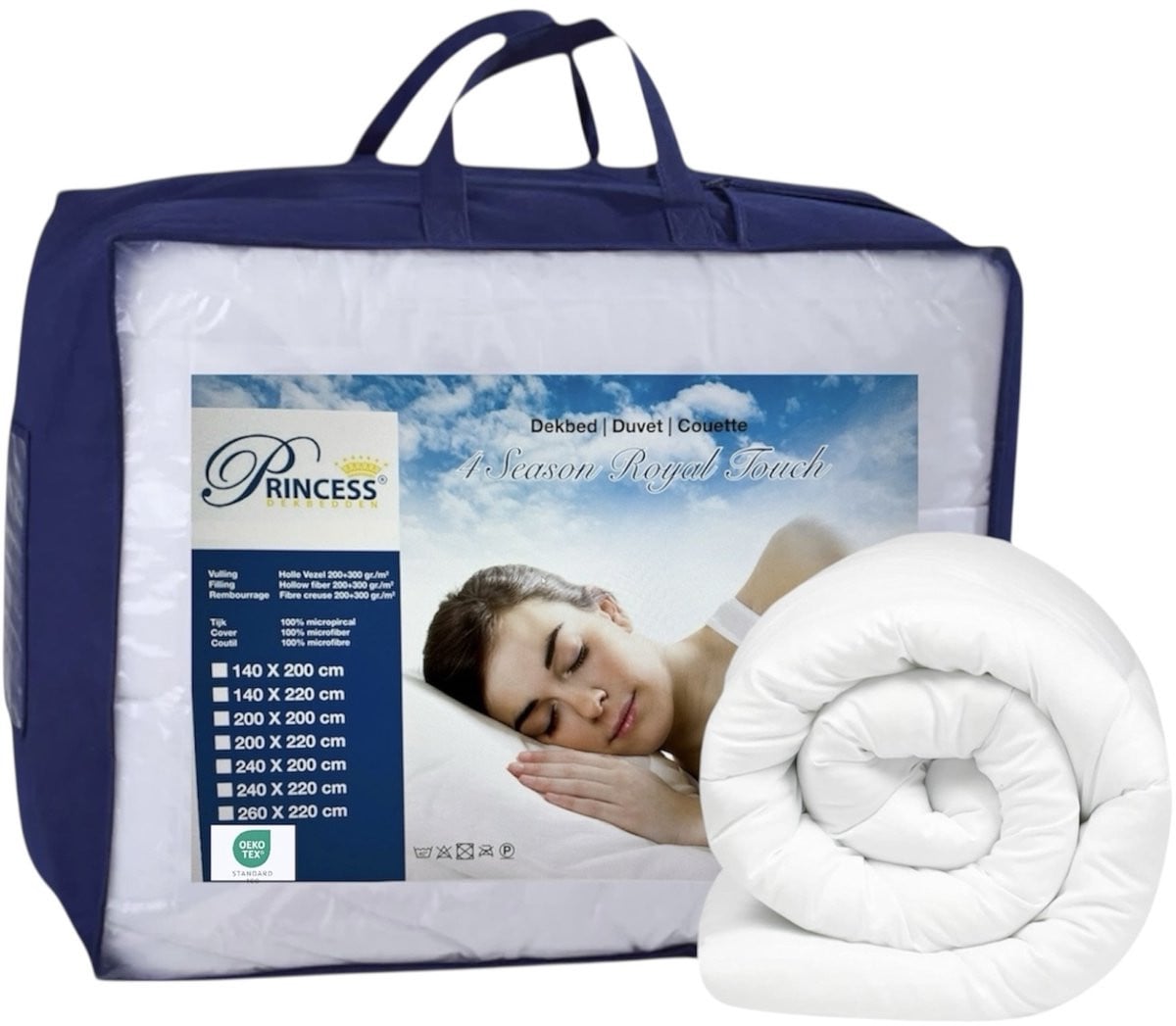 Royal Touch Luxe Princess kinderdekbed 4-seizoenen 1-persoons 140 x 200 cm - Antibacterieel en anti-allergie