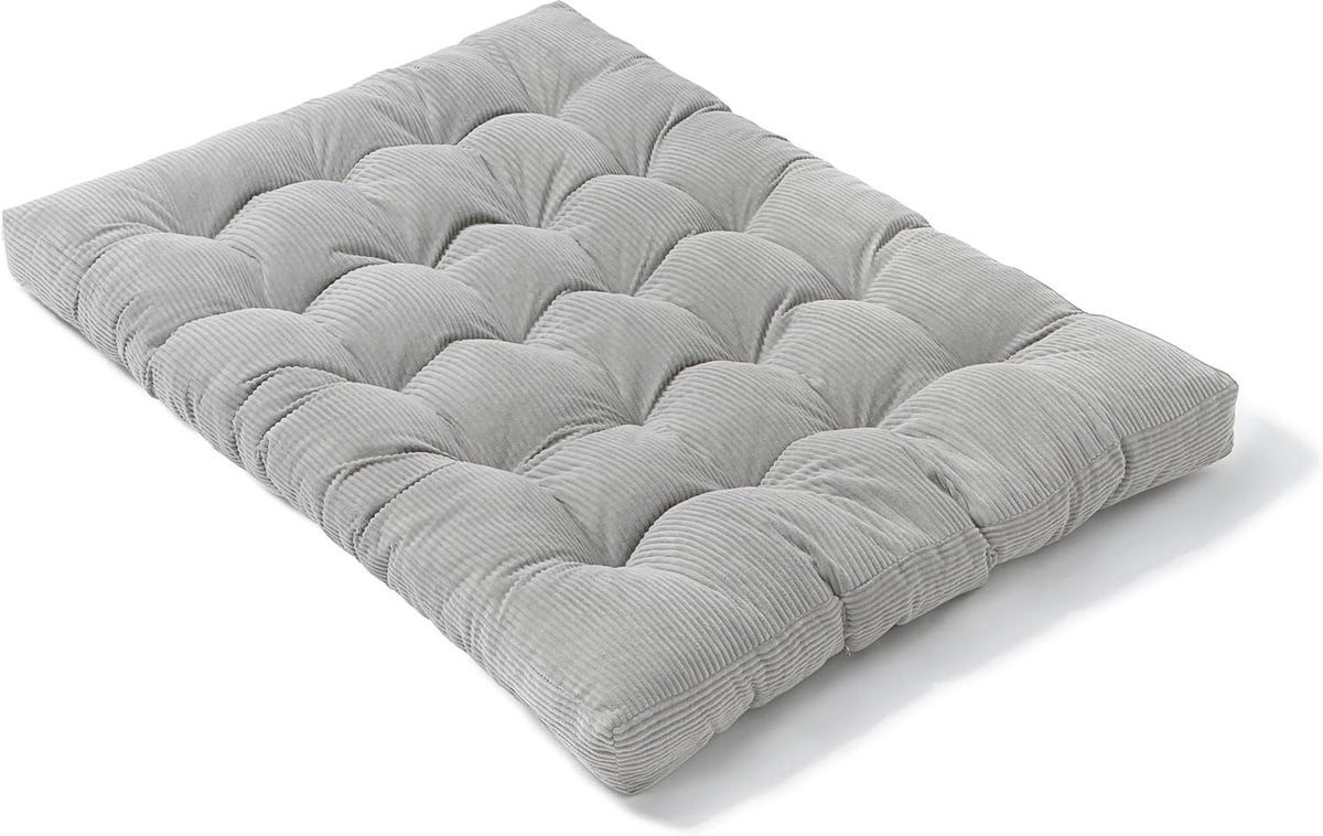 Comfortabele en dikke opvouwbare futonmatras voor volwassenen - Lichtgrijs