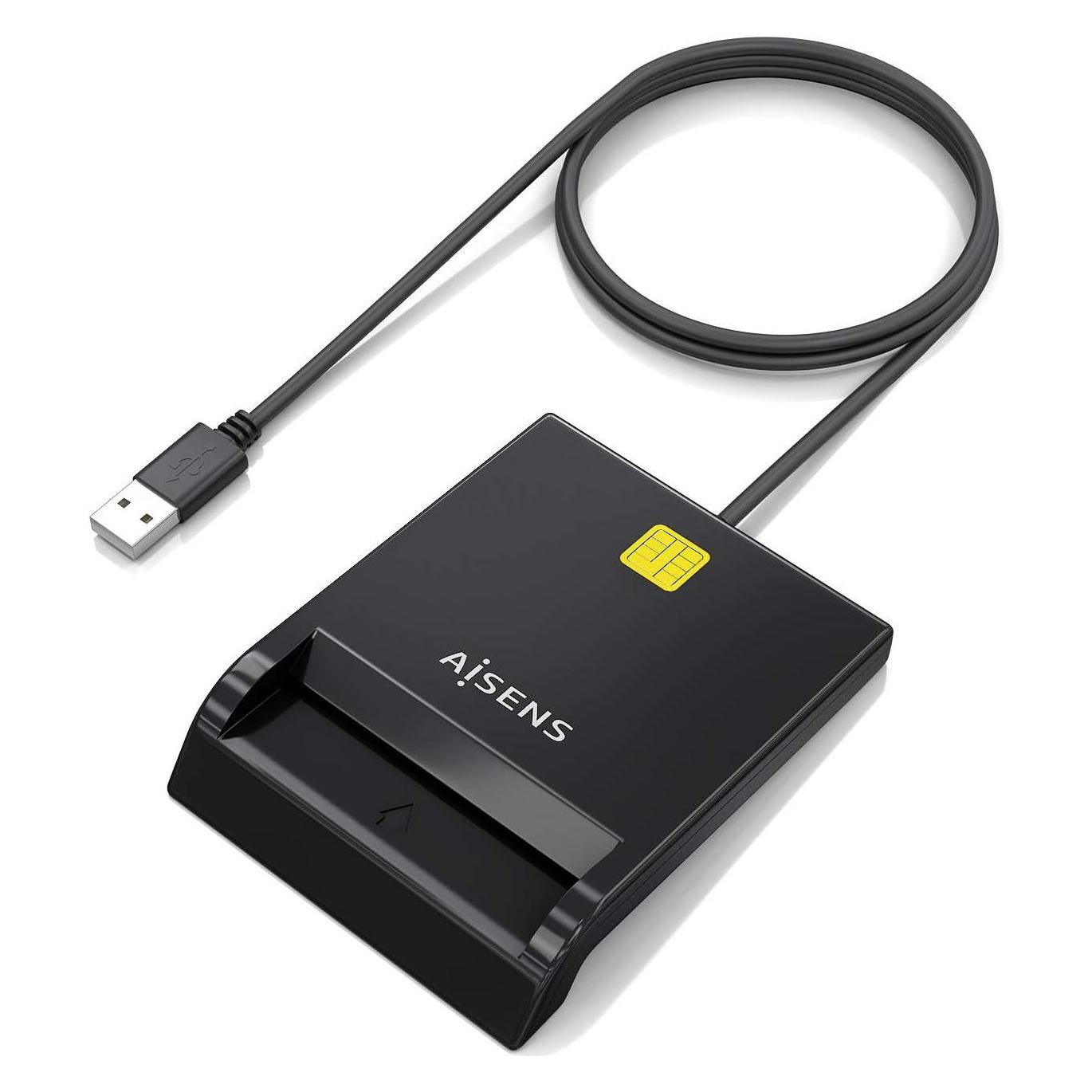 Aisens Lector De Tarjetas Inteligente Dnie Negro (USB 2.0) (ASCR-SN06-BK)