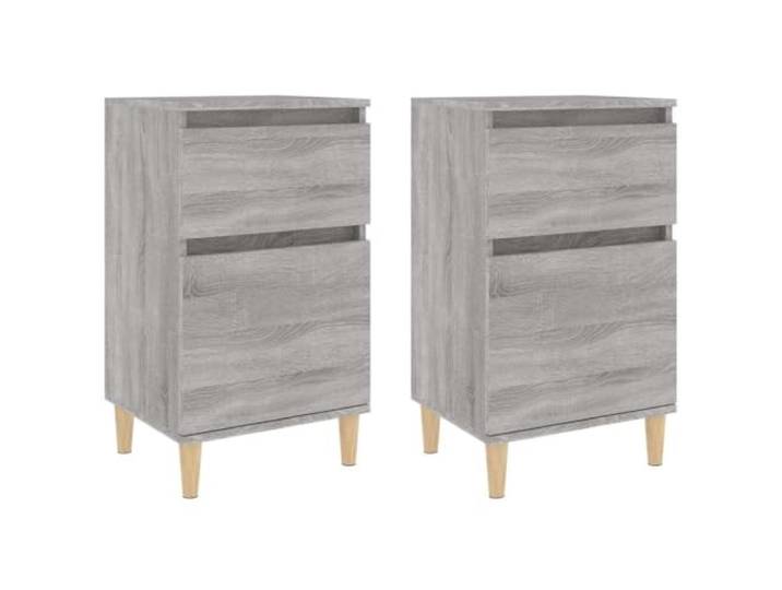 fsahslih 2er Set Nachttische Grau Sonoma 40x35x70 cm Nachtschrank Stabiler Nachtschrank im 2er Pack aus Holzwerkstoff mit Wandhalterung für mehr Ordnung im Schlafzimmer und Wohnbereich.