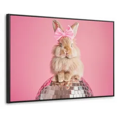 LEINWAND Bilder mit Rahmen - Schleife - Discoball - Kaninchen - 140x90