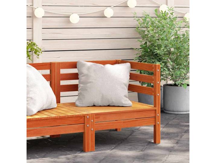 vidaXL Corner Sofa Solid pine wood Wachsbraun Medium