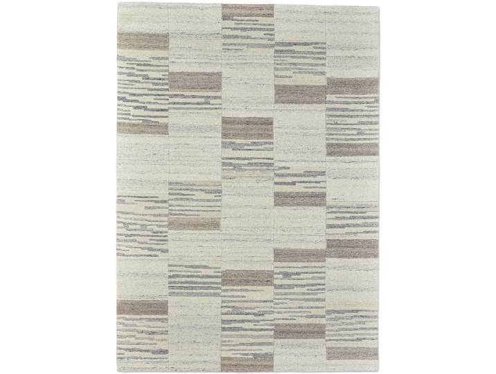 Wollteppich THEKO Nakarta 5040, handgeknüpft , beige (natur), B:70cm H:15mm L:140cm, Wolle, Teppiche, Wollteppich, reine Wolle, meliert, Naturtöne, Patchworkdesign, Wohnzimmer