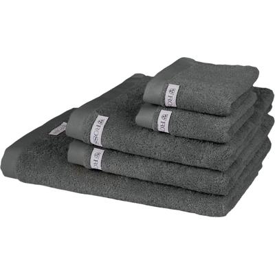 Handtuch Set ROSS "Sinfonie", grau (schiefer), 5 Stk., Frottier, Frottier, Obermaterial: 100% Baumwolle, Handtuch-Sets, beinhaltet Handtücher, Badetuch und Gästetücher